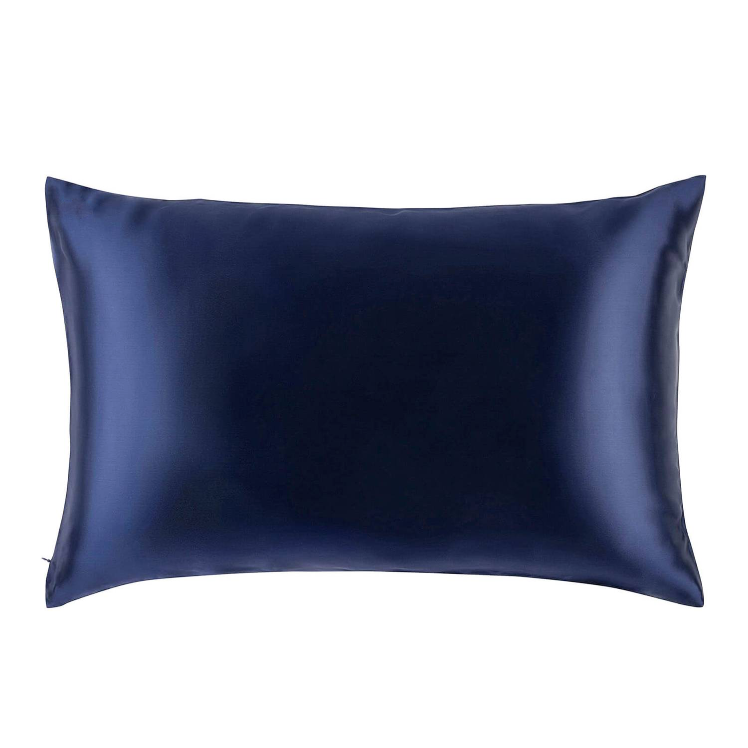 Natural Mulberry Silk Pillowcase with Cotton Underside (19 Momme) - MYK Silk #color_navy blue