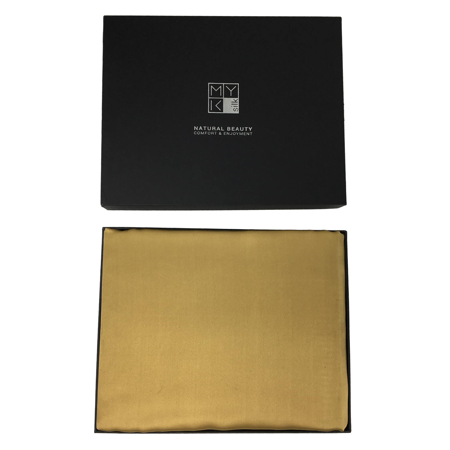 Silk Seamless Flat Sheet, Queen Size - MYK Silk #color_dark gold