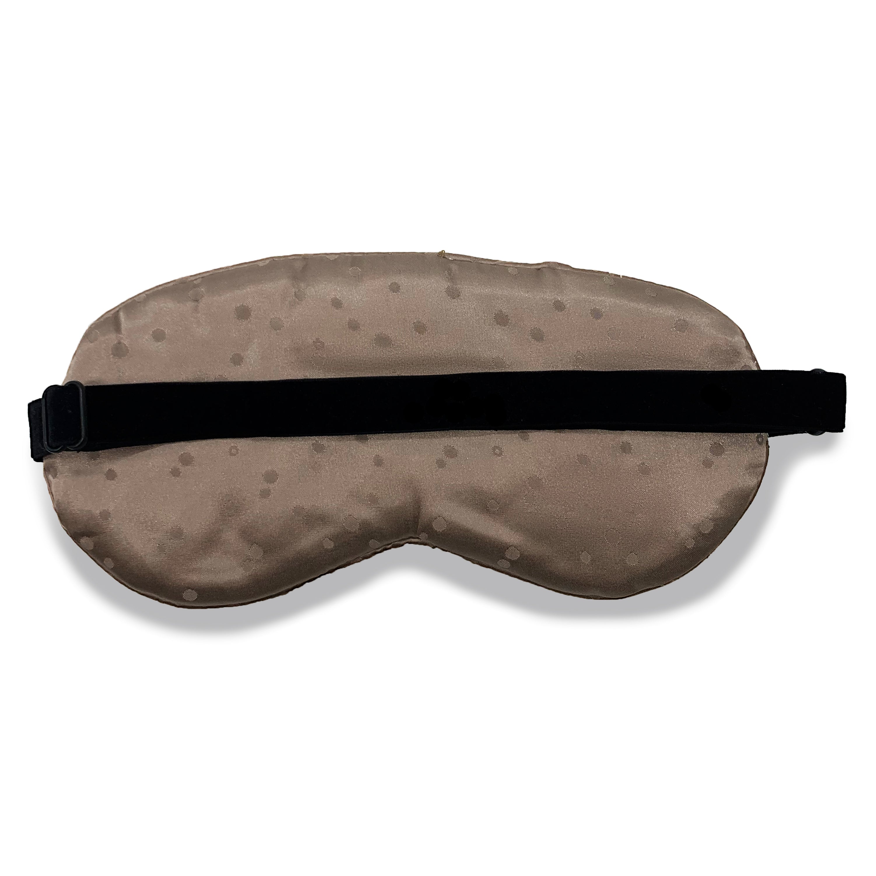 Beauty Silk Eye Mask with Velvet Band - MYK Silk #color_taupe dots