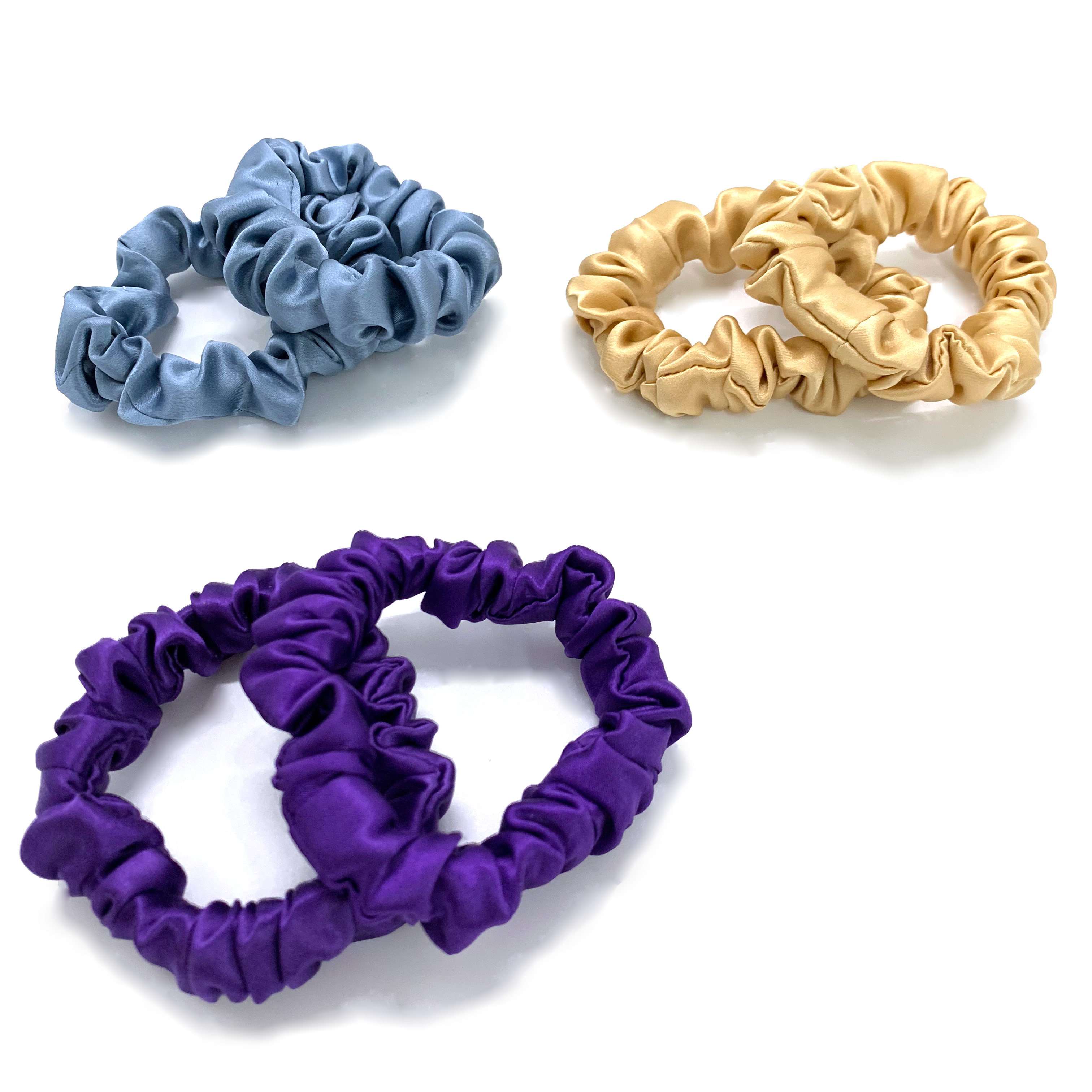 Small Silk Scrunchies (Pack of 6) - MYK Silk #color_gemstone pack