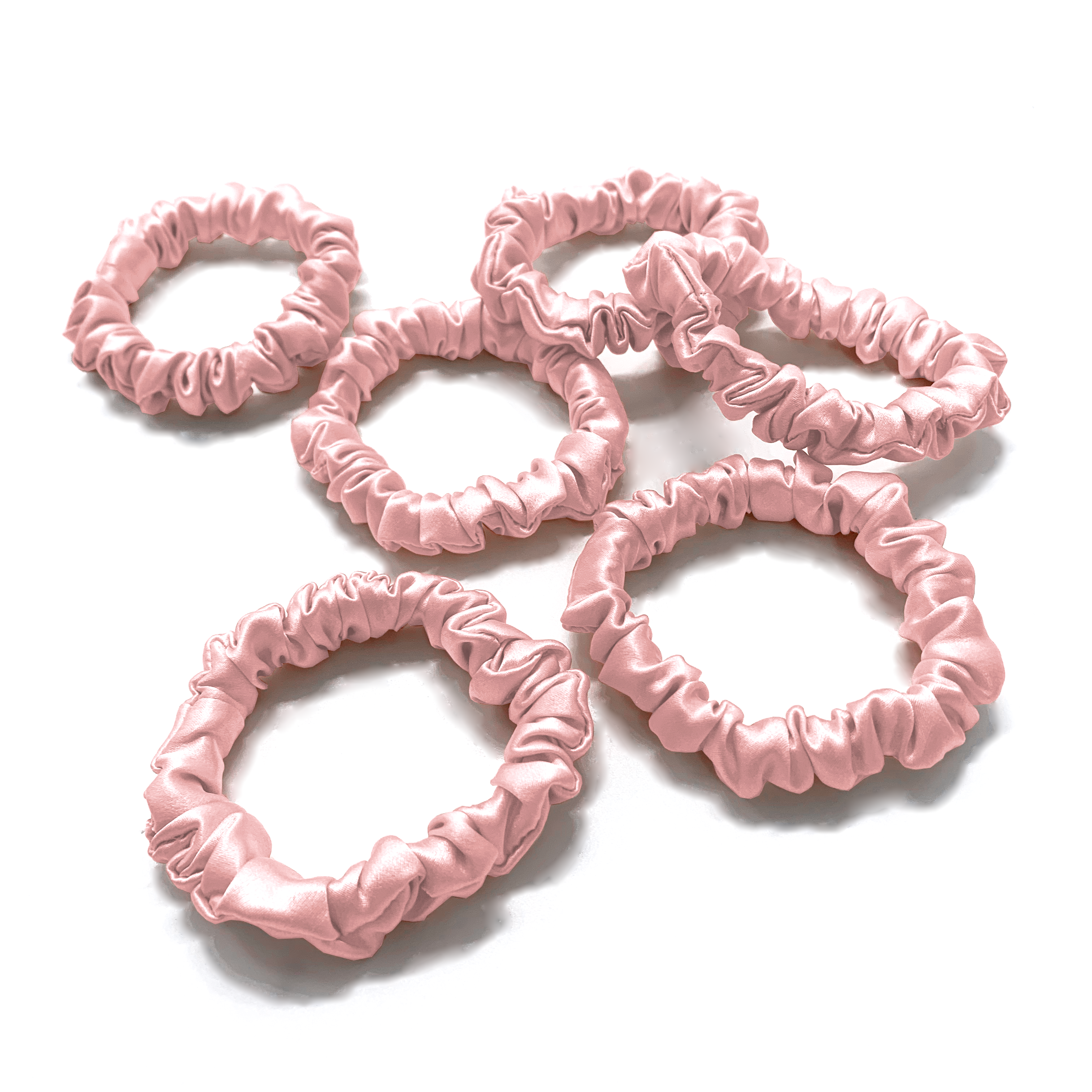 Small Silk Scrunchies (Pack of 6) - MYK Silk #color_blush pack