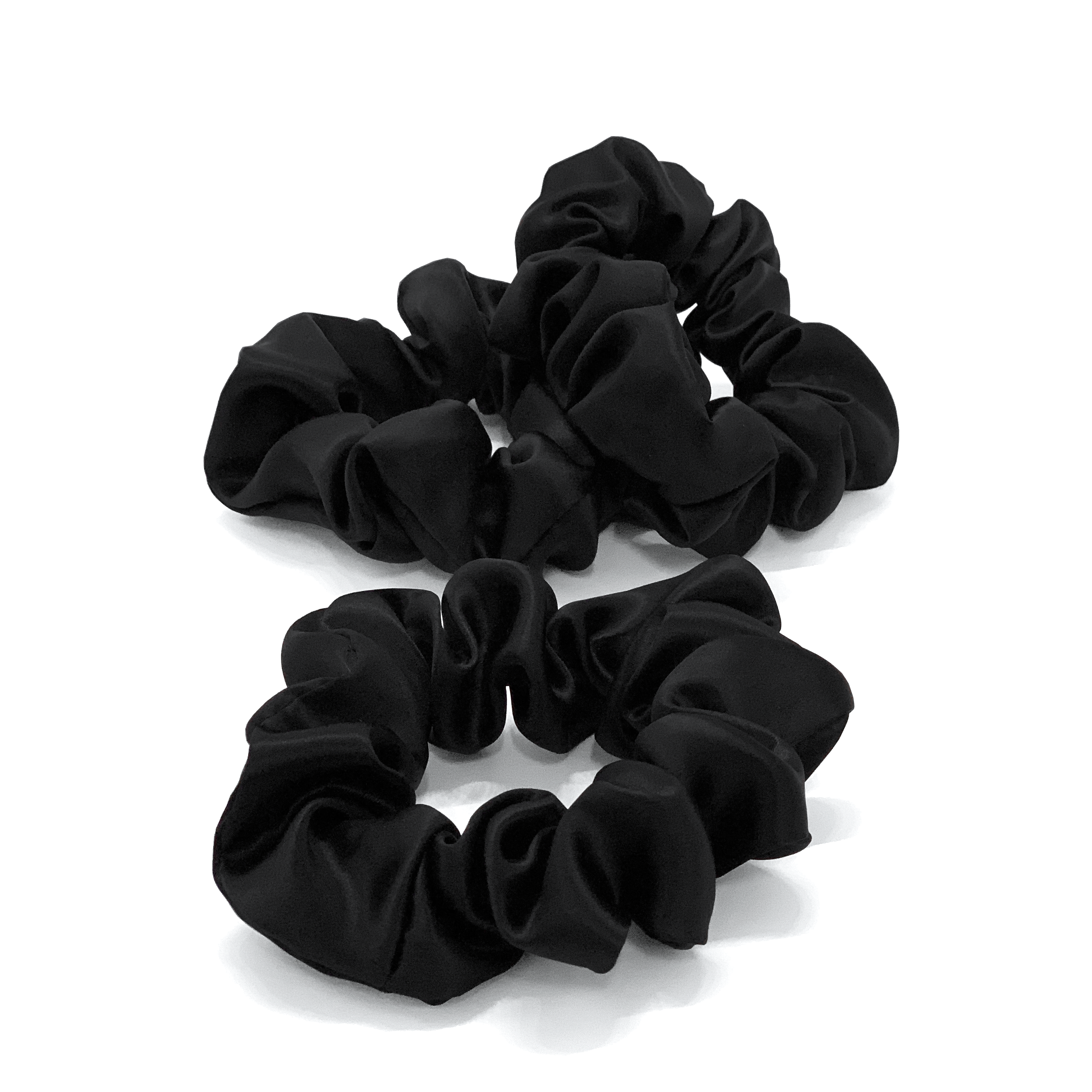 Large Silk Scrunchies (Pack of 3) - MYK Silk #color_midnight pack