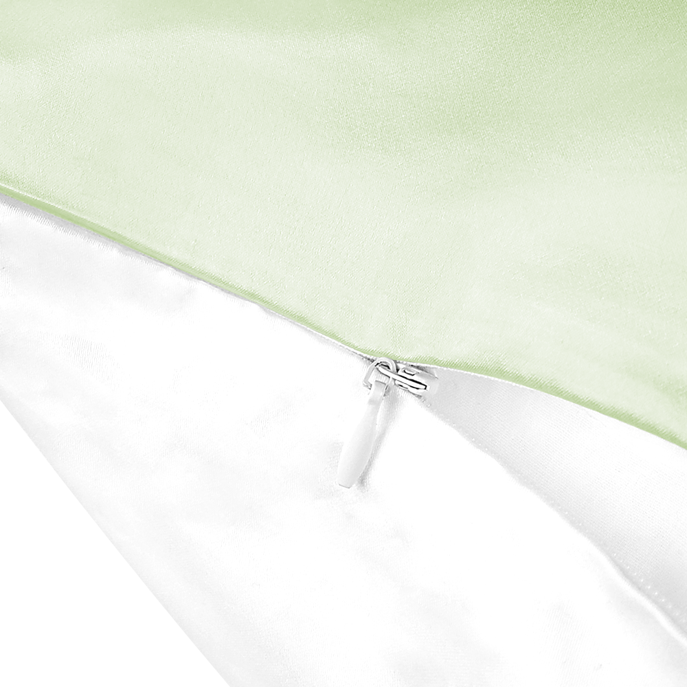 Natural Mulberry Silk Pillowcase with Cotton Underside (19 Momme), Toddler/Travel Size - MYK Silk #color_green