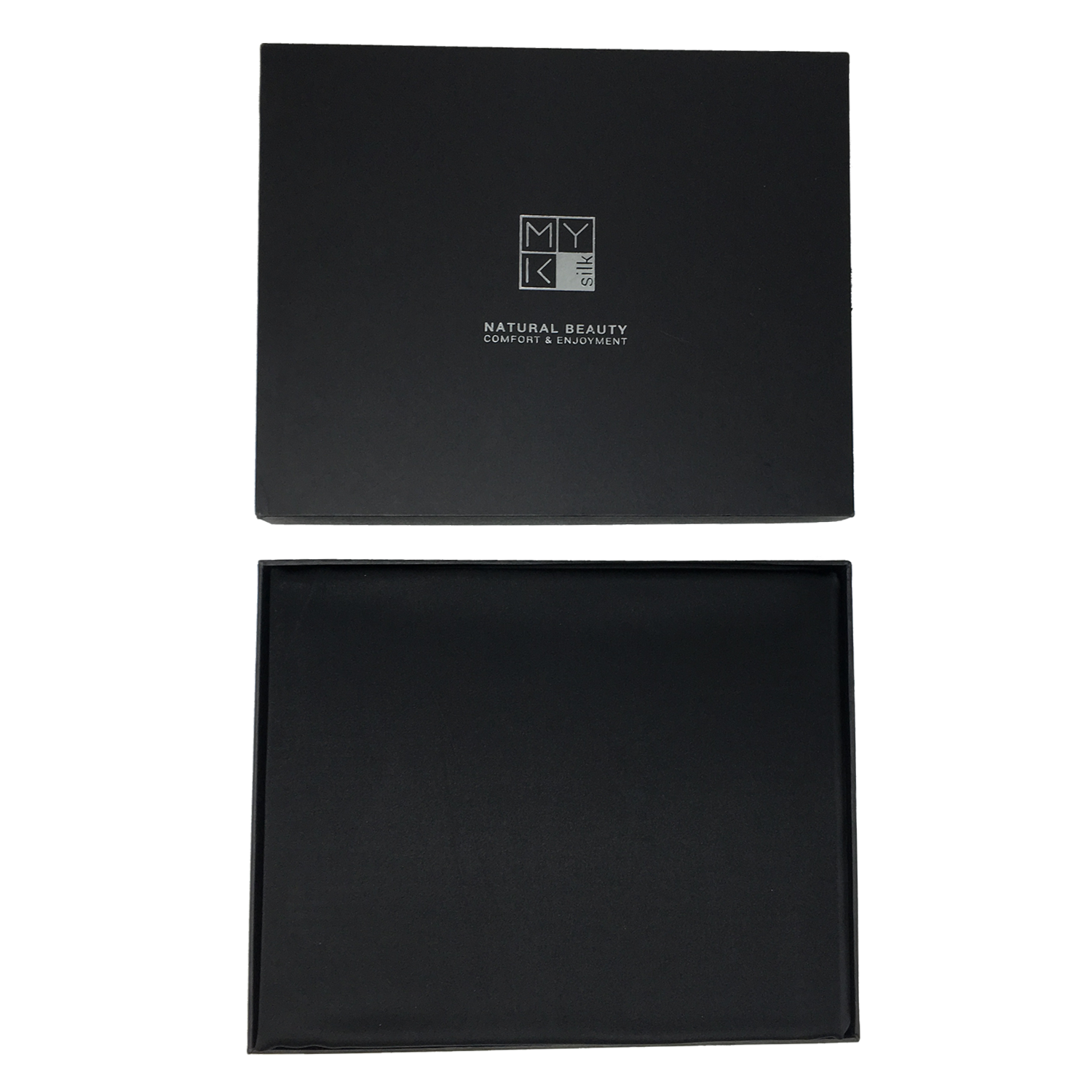 Silk Seamless Flat Sheet, Queen Size - MYK Silk #color_black