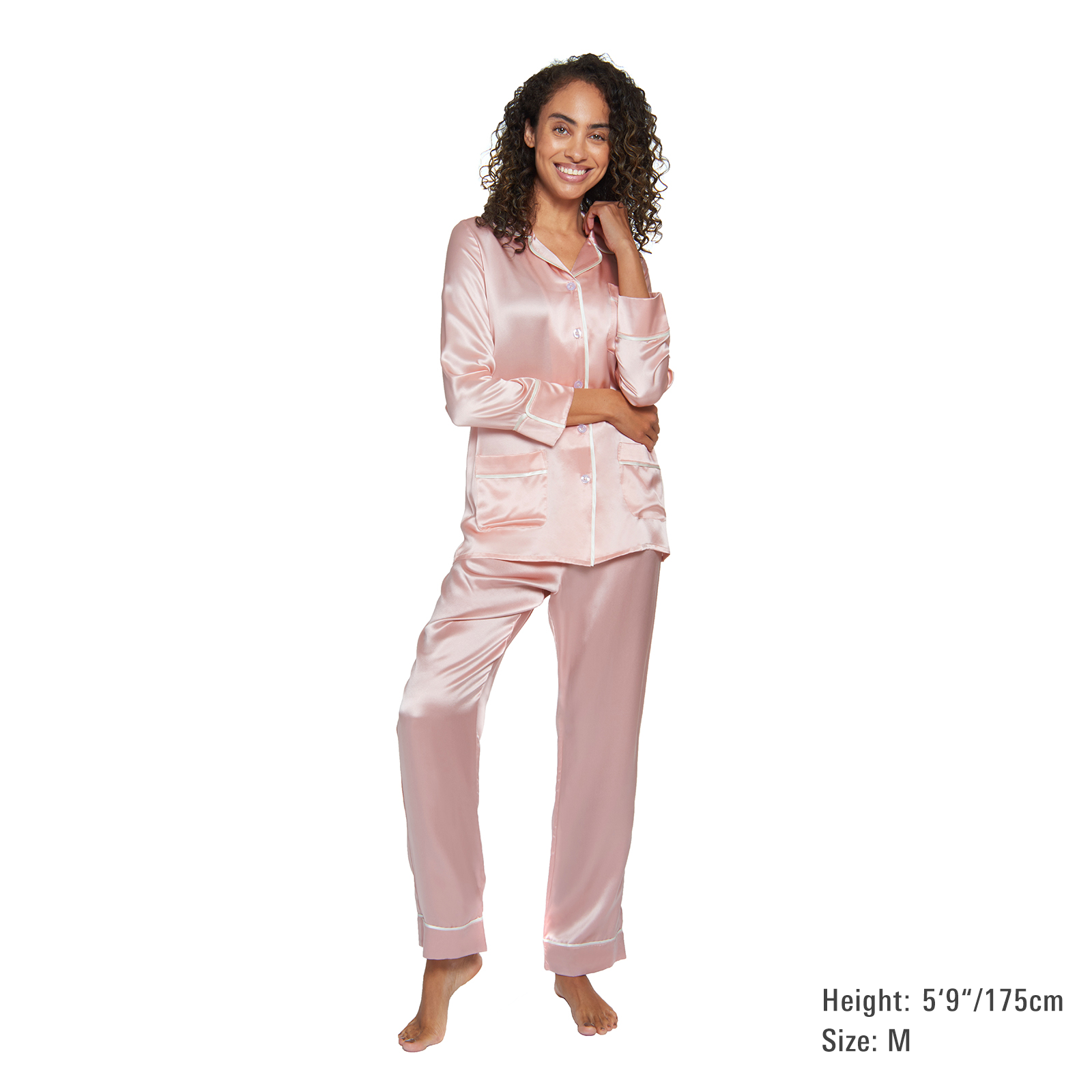 Silk Suede Contrast Piping Camisole Pajama Set