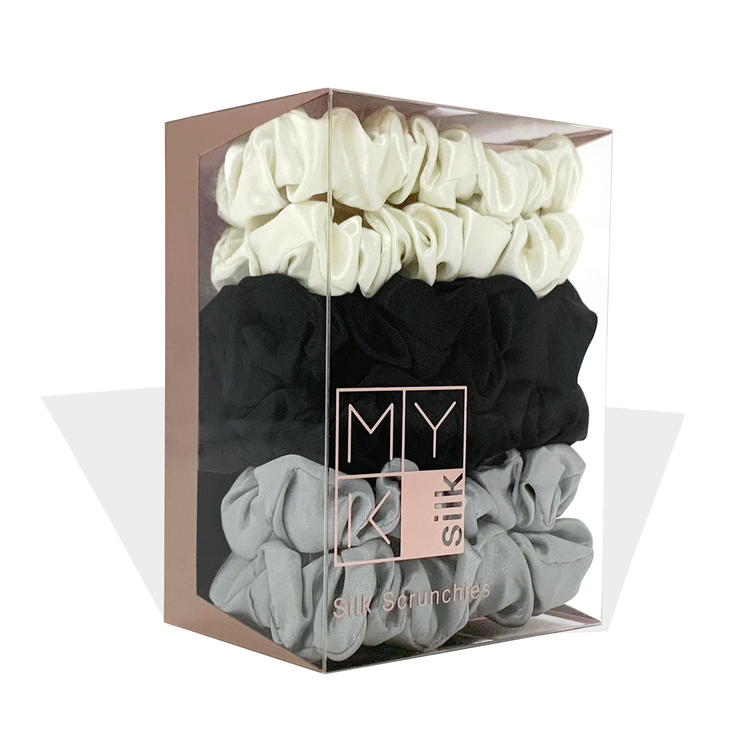 Small Silk Scrunchies (Pack of 6) - MYK Silk #color_neutral pack