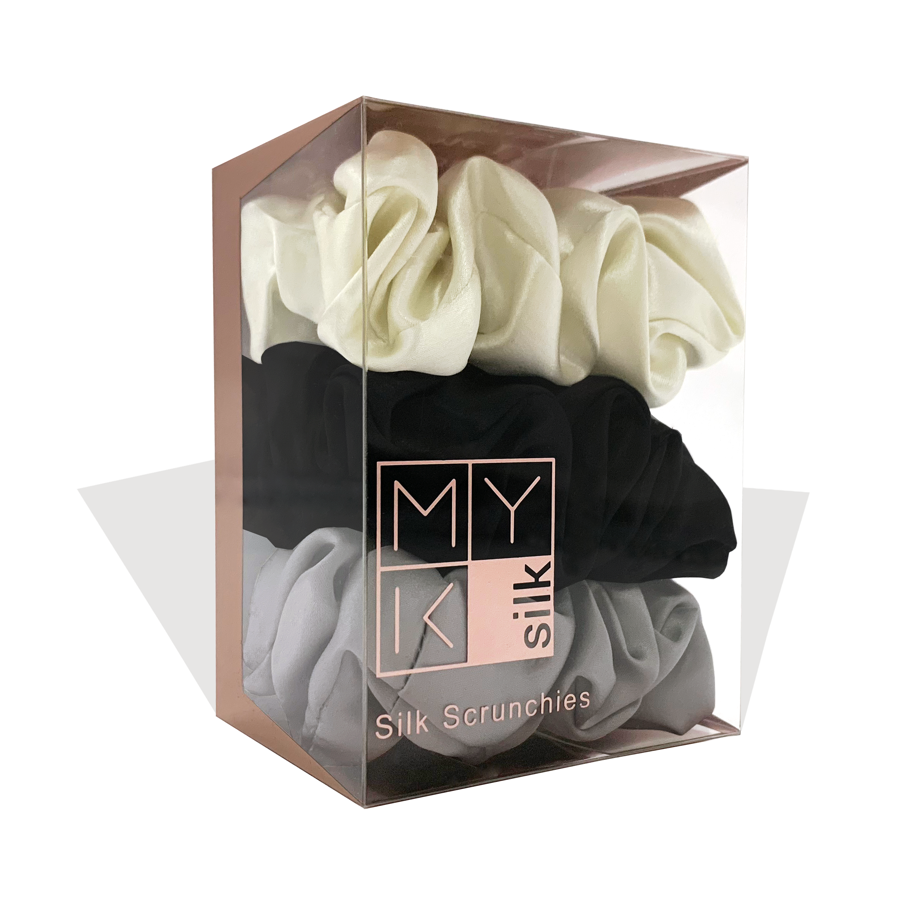 Large Silk Scrunchies (Pack of 3) - MYK Silk  #color_neutral pack 